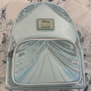 Disney Loungefly Blue Mini Backpack Cinderella velvet Ballgown